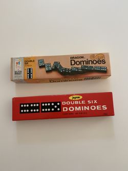 2 BOXES OF DOUBLE-SIX DOMINOES: DRAGON & JAYMAR (Complete Sets)
