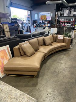 Moran leather 3pc sectional sofa
