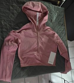 Lululemon Pink Cropped Zip-Up Hoodie