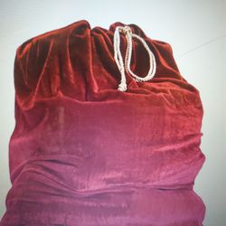 Santa  Bags Christmas  Lgr. 2 (TWO) w/Bellls Velvet 