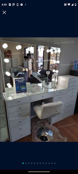 Vanity Set Hollywood Frameless Mirror LED Light Makeup Table🤩New