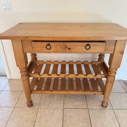 Solid Wood Kitchen Island Table Rack