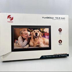 FRAMEO Digital Picture Frame- 15.6inch with 1920 * 1080 IPS Touch Screen HD Disply,Built-in 32GB Storage