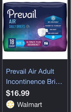 Adult Diapers - Prevail AIR - Size 2 - 18 pack