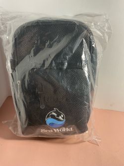NEW Black Leather-like Backpack;  Features Shamu Orca Logo And Sea World On Front