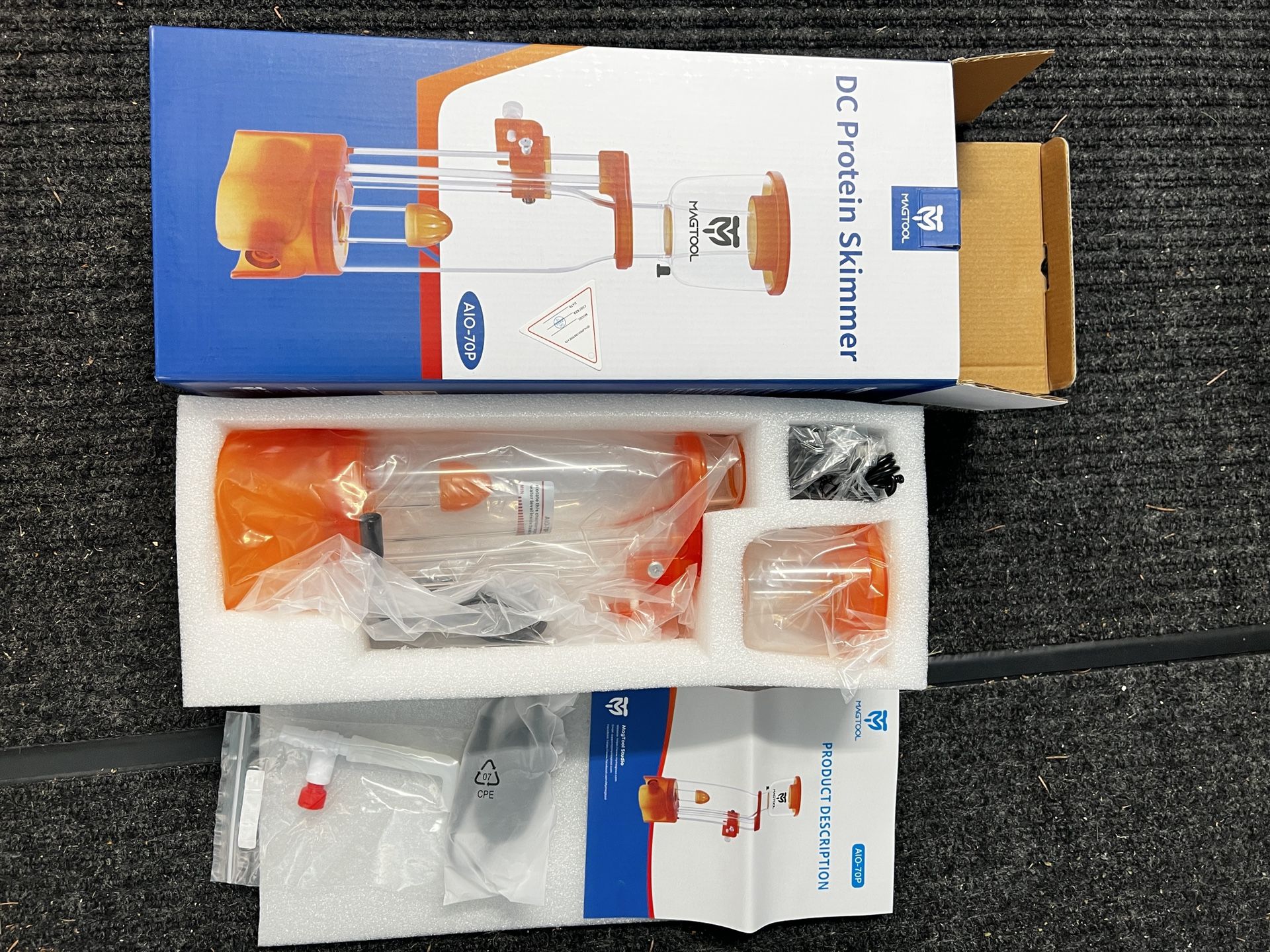 MagTool Aquarium Nano AIO Tank Protein Skimmers for All in One Reef Tank Up to 40Gal with High Tech Sine Wave Adjustable DC Needle Pump (AIO-70P)