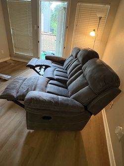 Gray Microfiber Reclining Sofa