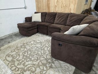 Microfiber Reclining Sectional 
Delivery options available!