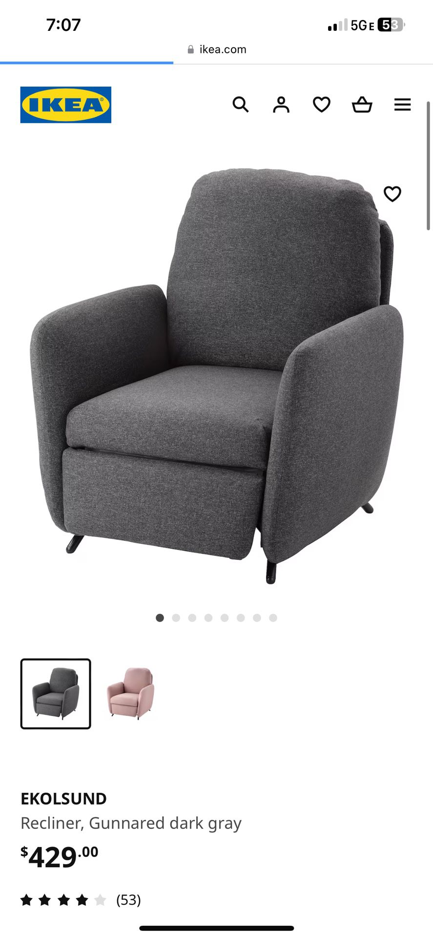 Gray IKEA recliner 