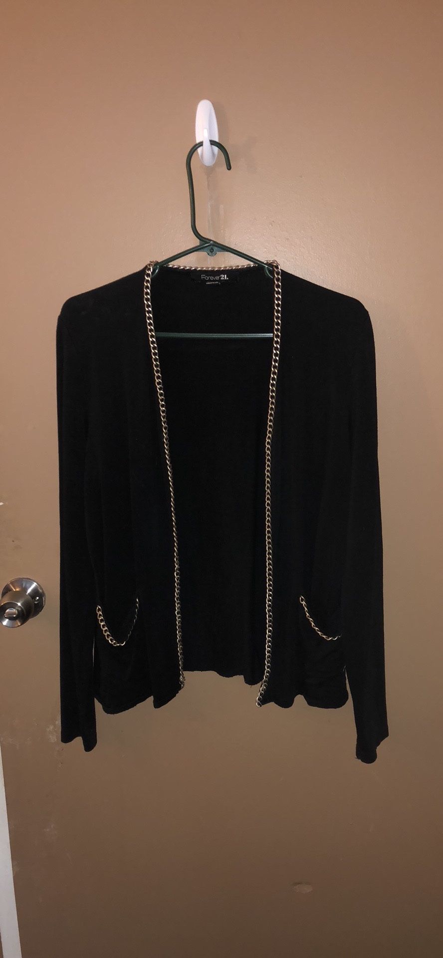 Black gold chained Cardigan