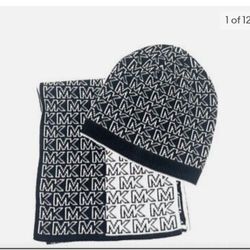 Michael Kors Ladies 2 Piece Logo Scarf And Beanie Set 