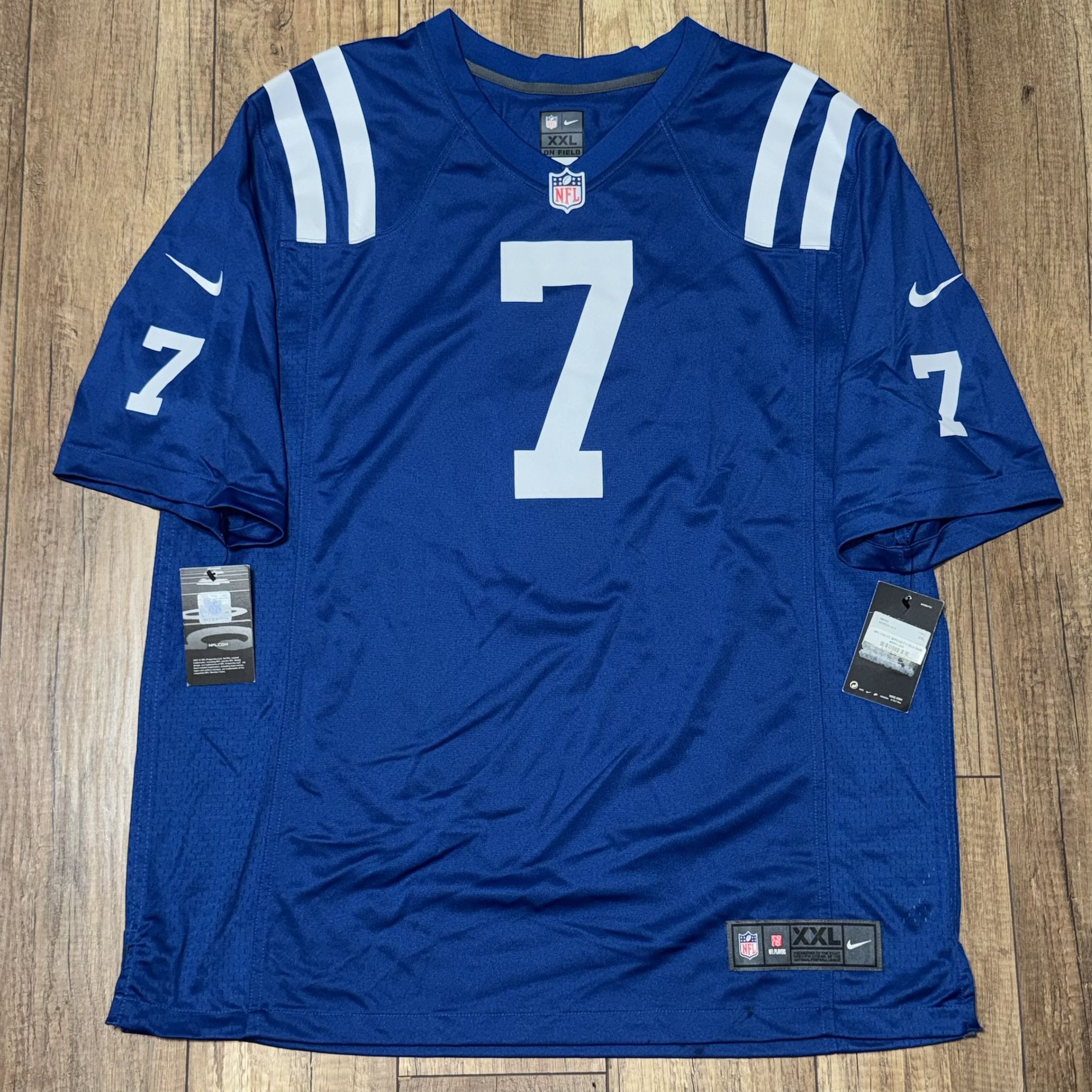 Nike Indianapolis Colts #7 Jacoby Brissett NFL Game Day Jersey Blue NEW Mens 2XL