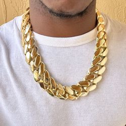 30mm - 24inch SUPER HEAVY THICK SOLID Miami Cuban link Gold Plated 10k | 14k