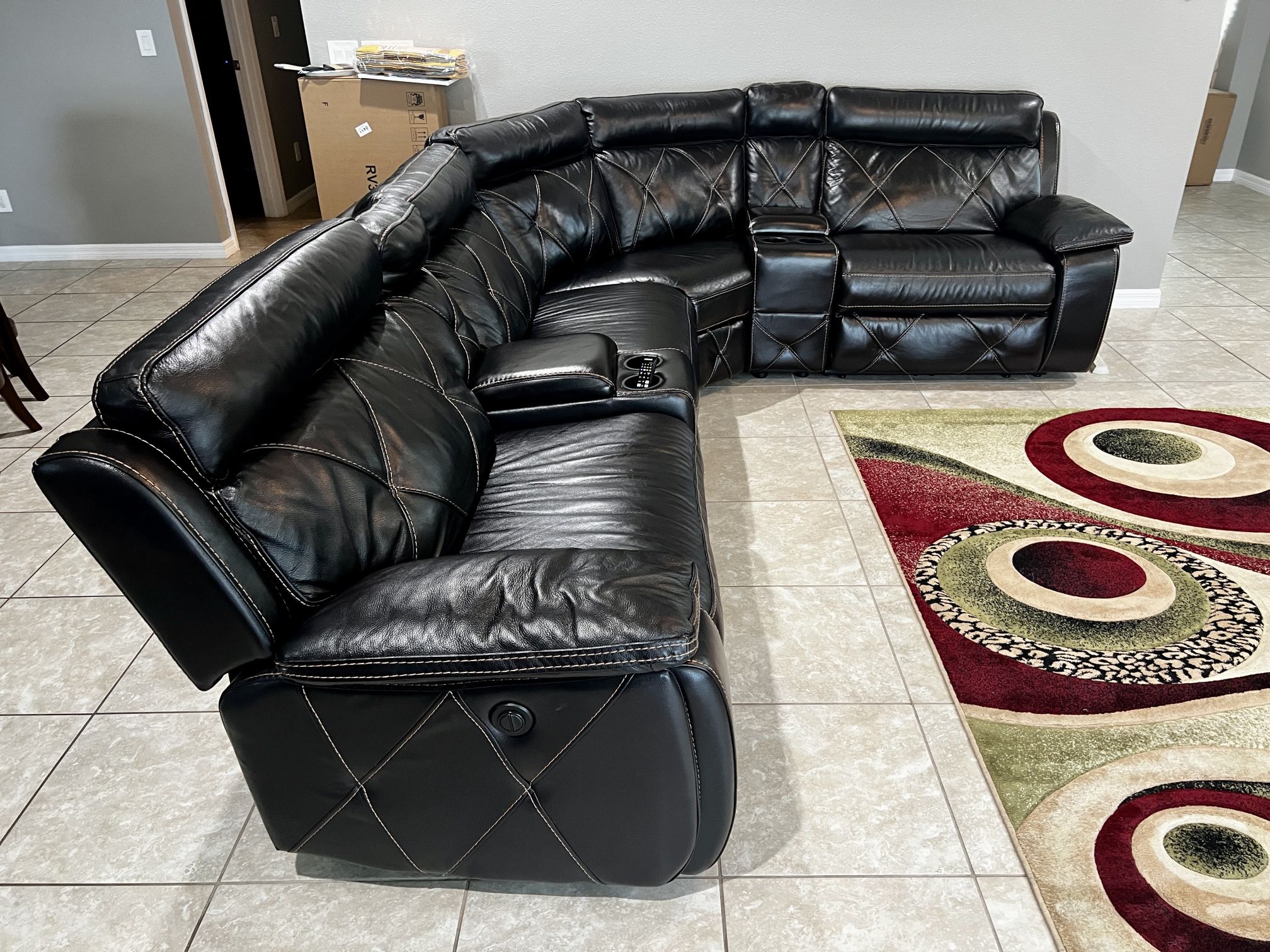 Leather Sectional Sofá