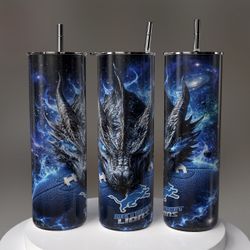 Detroit Lions Dragon Skinny Tumbler with Straw