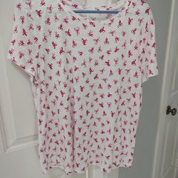 White shirt with red bows XL