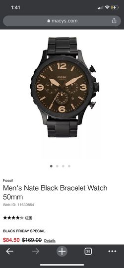 Fossil Nate Chronograph Watch Stainless Steel