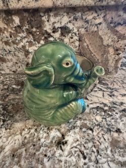 Vintage Majolica Elephant Planter