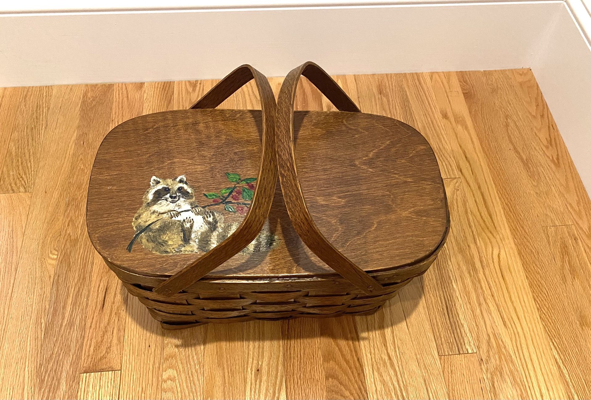 Vintage Wooden Picnic Basket