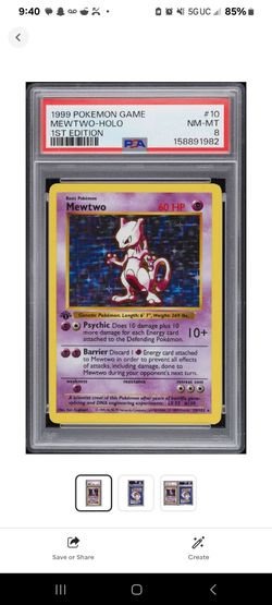 1st edition base mewtwo psa 8