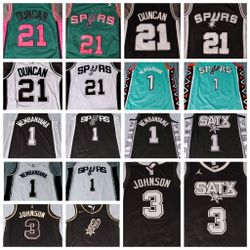 Adult/Youth Multiple sizes Tim Duncan Victor Wembanyama Keldon Johnson  Jersey