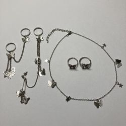 6pc Butterfly Decor Jewelry Set