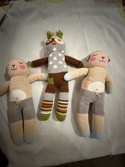 Blabla ~ Wink The Barn Knitted Soft Toy Owl 18" Multicolor Cotton ~ Made in Peru