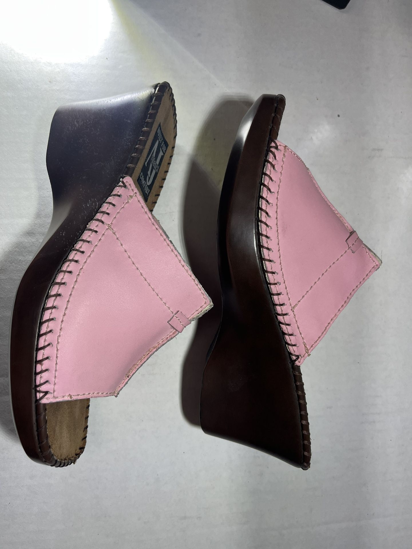 Pink Heeled Wedges By AJ Valenci
