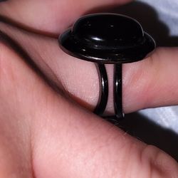 Size 8 Black Stainless Cuff ring, Size 8