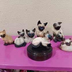 Siamese Cats Tall Ceramic Statues 6" They Are Tall Not Small Excellent Quality $25 Takes Everything 