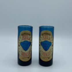 Reposado Tequila Corralejo Tall Blue Shot Glass