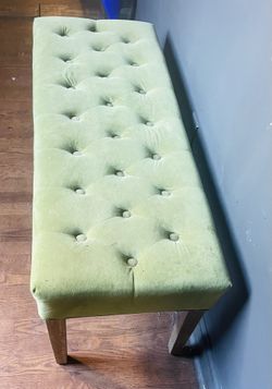 Green suede Bench