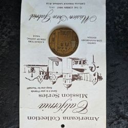 Vintage 1996 Mission San Gabriel 225th Anniversary Bronze Collectible Medal w/Card
