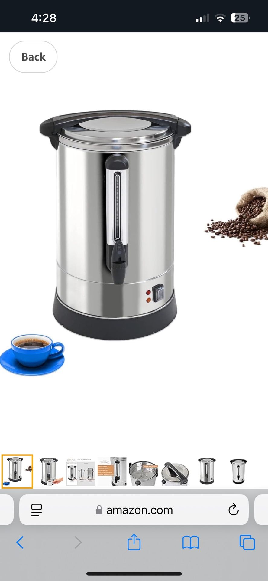 100 Cup XL Commercial Coffee Urn Stainless Steel Coffee Maker Hot