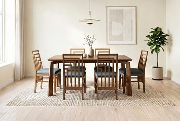 Dining Set 7pcs Color Walnut
