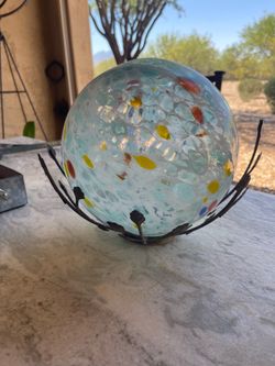 Glass Gazing Ball with Stand