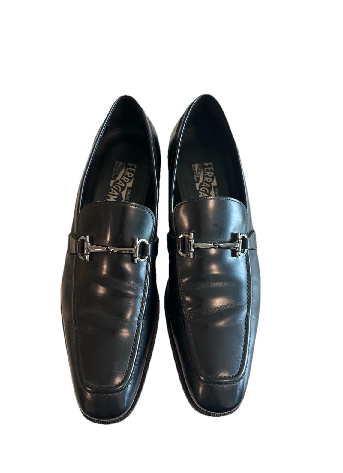 Salvatore Ferragamo Black Leather Horsebit Leather Loafers Size 9.5