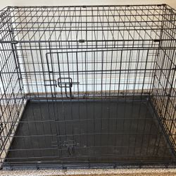Dog XL Crate Kennel Cage Double Doors w/ Tray 42”