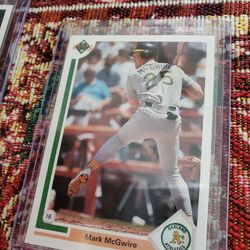 Mark Mcgwire Rare Error 1991 Upper Deck Hockey Sticks Hologram Back Baseball Card 