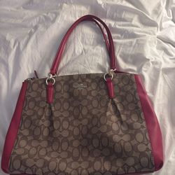Coach Red Interior Purse