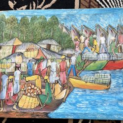 Haitian Village Painting 