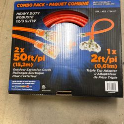 Two 50 Ft Combo Extension Cord