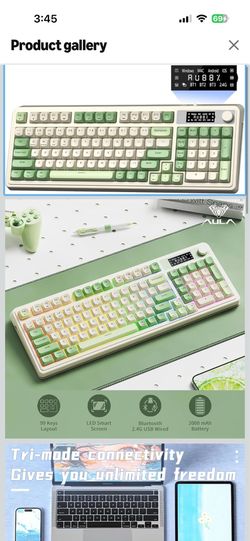 AULA S99 Pro Wireless Keyboard, Display Screen & Media Knob, Tri-Mode Bluetooth/2.4G/USB-C RGB Creamy Gaming Keyboard with Number Pad Macro Keys, Cust
