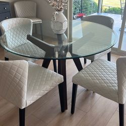 Crate and Barrel Glass Dining Table table 