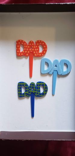 24 Father's Day Dad Cupcake cake toppers picks - new