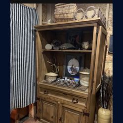 Heavy Rustic Wood Armoir /With Doors