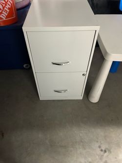 White 2-Drawer Metal Filing Cabinet