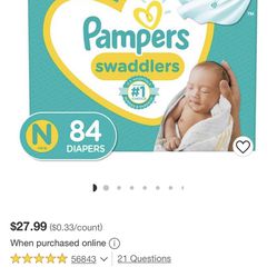 NB Pampers 84 Count Never Opened Diapers 