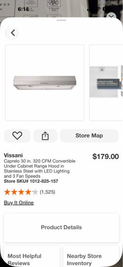 Vissani Caprelo 30 in. 320 CFM Convertible Under Cabinet Range Hood in Stainless Steel with LED Lighting and 3 Fan Speeds