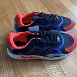 New Adidas Originals Tresc Run Boost EF2825 Men's 8 Black/Blue/Infared Orange